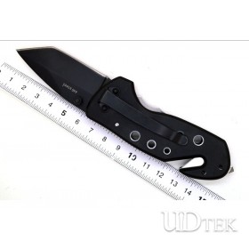Folding knife with aviation Aluminum handle black blade knife UD17032